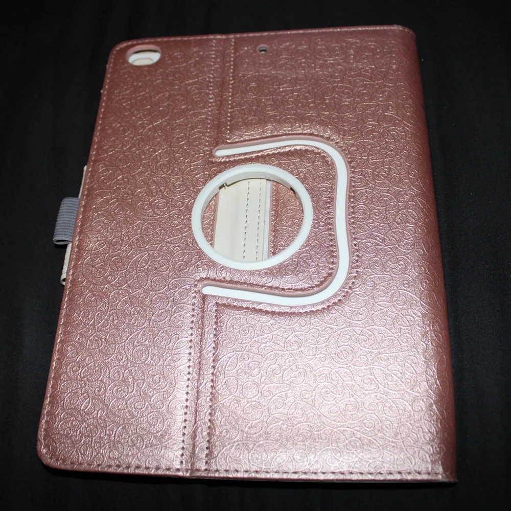 Gold and White Folio Tablet Cover with Textured Design